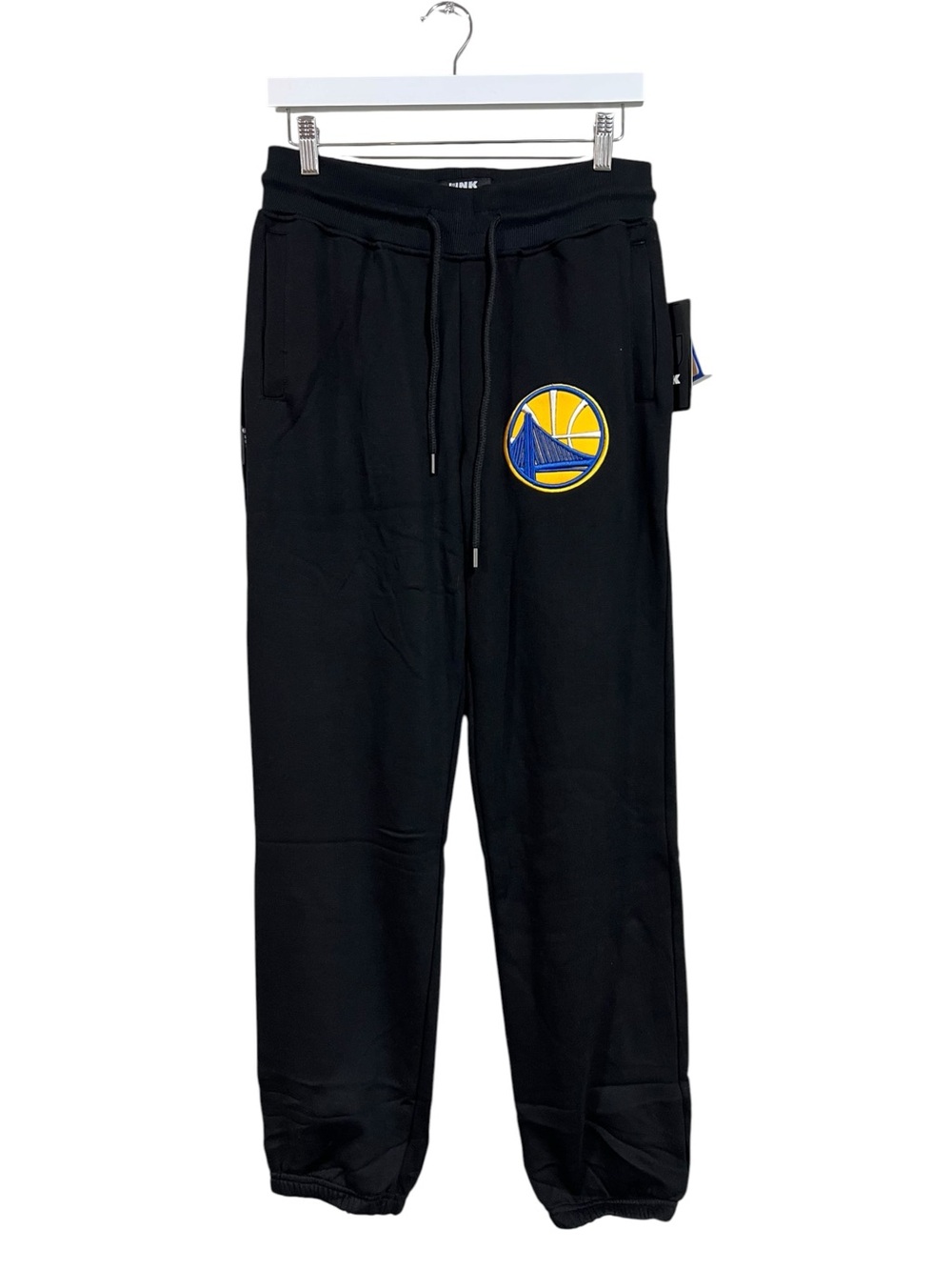 Unk NBA Gold State Warrior Cotton Blend Mens Black Sweatpants Size Medium NWT